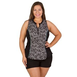 Fit 4 U Black and White Graphic Tank Top 12